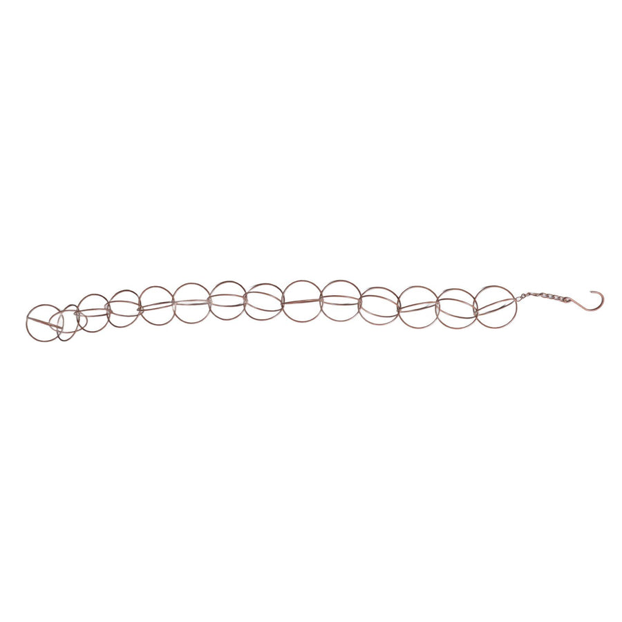 Metal Rain Chain Drainage Function Decorative Ring Wind Chime with Hook for Home Balcony Patio