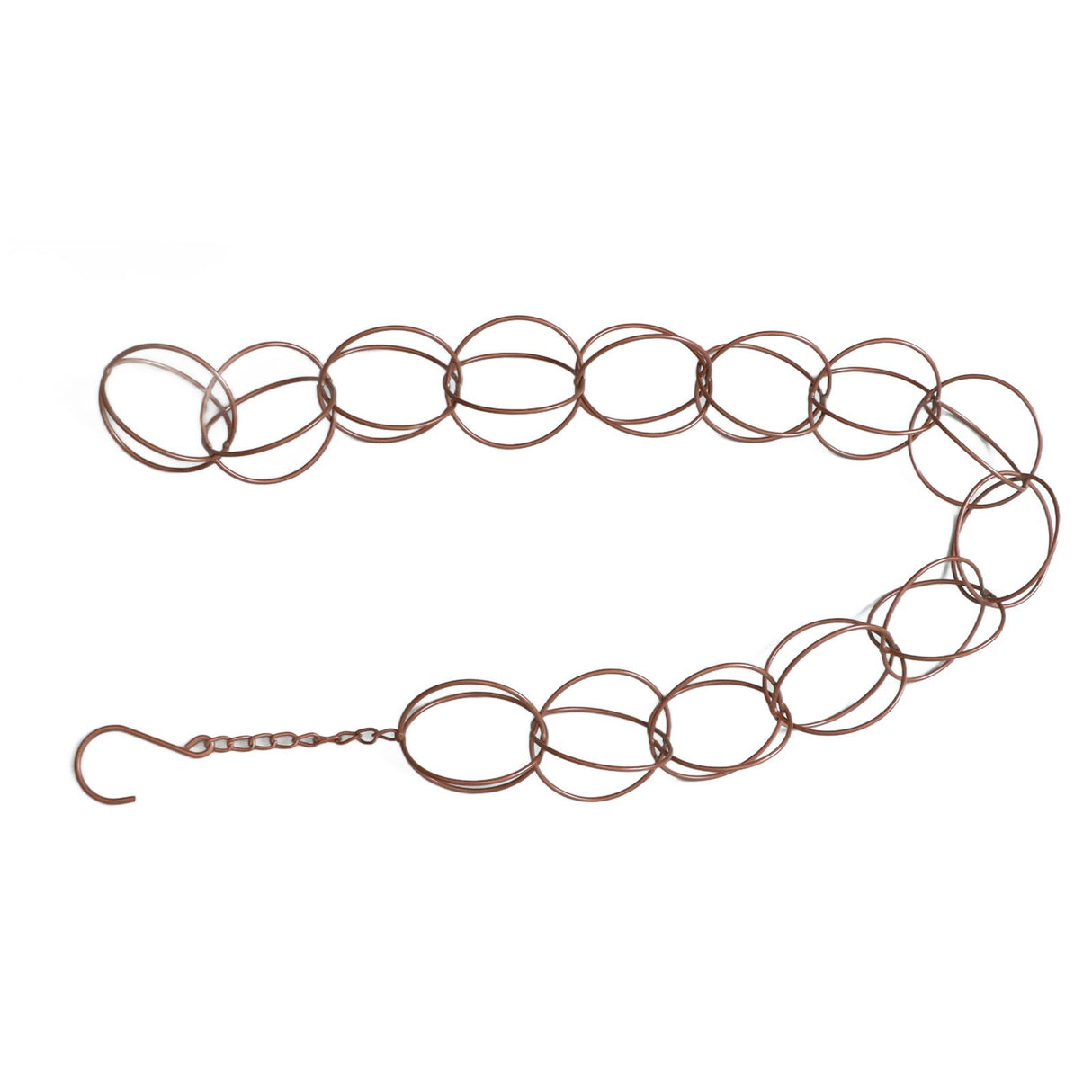 Metal Rain Chain Drainage Function Decorative Ring Wind Chime with Hook for Home Balcony Patio