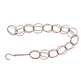 Metal Rain Chain Drainage Function Decorative Ring Wind Chime with Hook for Home Balcony Patio - Close-Up Angle