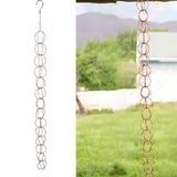 Metal Rain Chain Drainage Function Decorative Ring Wind Chime with Hook for Home Balcony Patio