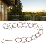 Metal Rain Chain Drainage Function Decorative Ring Wind Chime with Hook for Home Balcony Patio