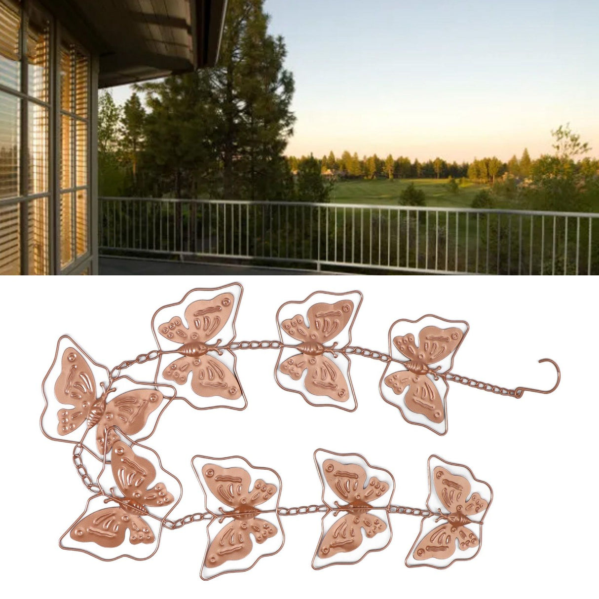 Butterfly Rain Chain Metal Outdoor Decorative Downspout Hanging Drainage Rain Catcher