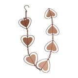 Metal Rain Chain Drainage Function Decorative Heart Shape Wind Chime with Hook for Balcony Patio Corridor