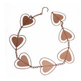 Metal Rain Chain Drainage Function Decorative Heart Shape Wind Chime with Hook for Balcony Patio Corridor - Side View