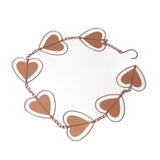 Metal Rain Chain Drainage Function Decorative Heart Shape Wind Chime with Hook for Balcony Patio Corridor