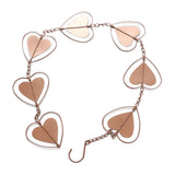 Metal Rain Chain Drainage Function Decorative Heart Shape Wind Chime with Hook for Balcony Patio Corridor - 45-Degree Angle