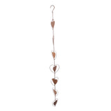 Metal Rain Chain Drainage Function Decorative Heart Shape Wind Chime with Hook for Balcony Patio Corridor - Rear View
