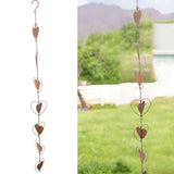 Metal Rain Chain Drainage Function Decorative Heart Shape Wind Chime with Hook for Balcony Patio Corridor - Extra Image