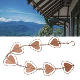 Metal Rain Chain Drainage Function Decorative Heart Shape Wind Chime with Hook for Balcony Patio Corridor - Extra Image