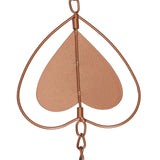 Metal Rain Chain Drainage Function Decorative Heart Shape Wind Chime with Hook for Balcony Patio Corridor - Extra Image