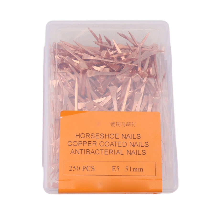 250Pcs Horseshoe Nails Copper Plated Rustproof Equestrian Riding Equipment Pet Supplies 51mm E5
