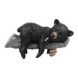 Black Bear Figurine Resin Funny Cute Exquisite Animal Art Statue for Garden Yard Decoration