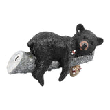 Black Bear Figurine Resin Funny Cute Exquisite Animal Art Statue for Garden Yard Decoration