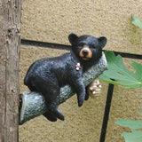 Black Bear Figurine Resin Funny Cute Exquisite Animal Art Statue for Garden Yard Decoration