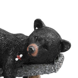 Black Bear Figurine Resin Funny Cute Exquisite Animal Art Statue for Garden Yard Decoration - Extra Image