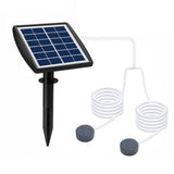 Solar Aquarium Air Pump Oxygenator Solar Powered Air Pump Low Noise Solar Pond Aerator with 2 Air Bubble Stones for Pond - Extra Image