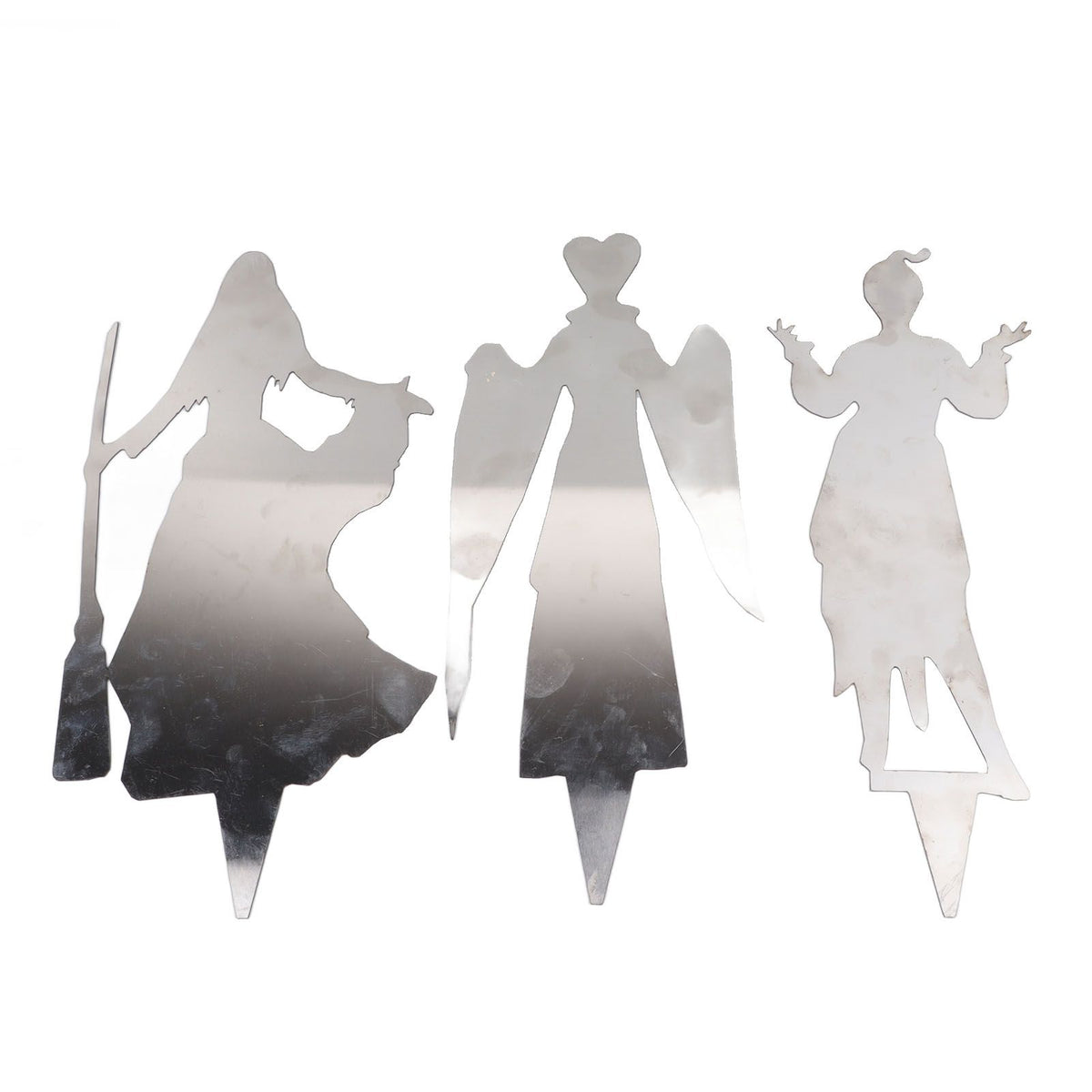 3Pcs Halloween Silhouette Yard Signs Iron Metal Witch Halloween Decorations Outdoor for Party Festivals Home