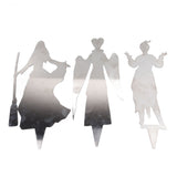 3Pcs Halloween Silhouette Yard Signs Iron Metal Witch Halloween Decorations Outdoor for Party Festivals Home