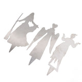 3Pcs Halloween Silhouette Yard Signs Iron Metal Witch Halloween Decorations Outdoor for Party Festivals Home - Front View