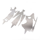 3Pcs Halloween Silhouette Yard Signs Iron Metal Witch Halloween Decorations Outdoor for Party Festivals Home - Side View
