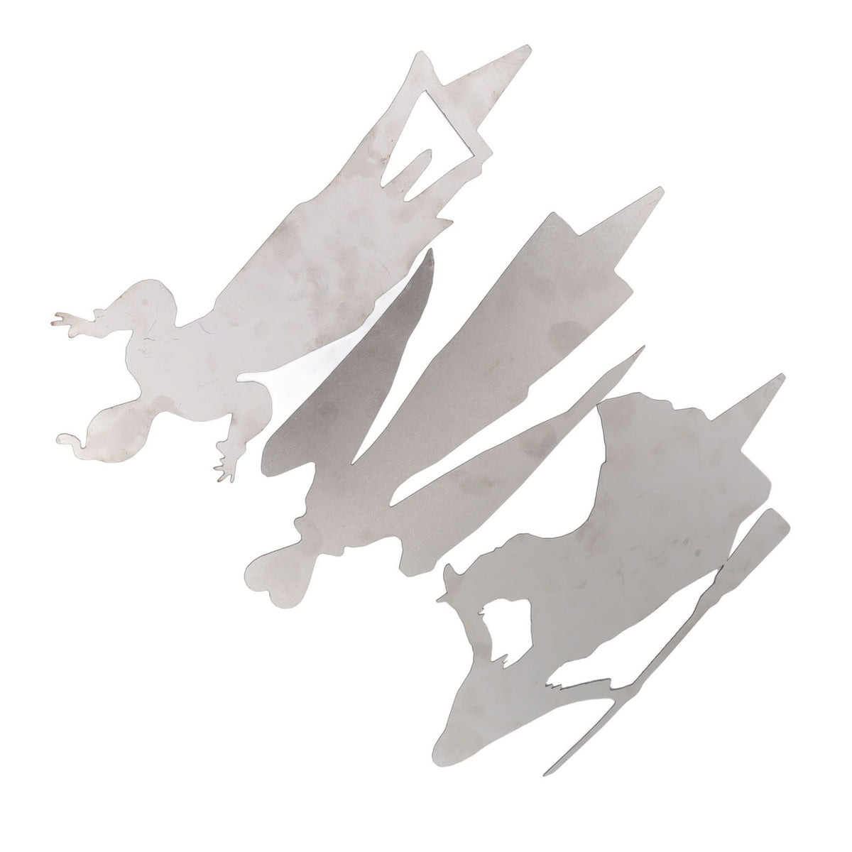 3Pcs Halloween Silhouette Yard Signs Iron Metal Witch Halloween Decorations Outdoor for Party Festivals Home