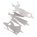 3Pcs Halloween Silhouette Yard Signs Iron Metal Witch Halloween Decorations Outdoor for Party Festivals Home - 45-Degree Angle