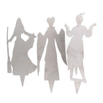 3Pcs Halloween Silhouette Yard Signs Iron Metal Witch Halloween Decorations Outdoor for Party Festivals Home