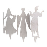 3Pcs Halloween Silhouette Yard Signs Iron Metal Witch Halloween Decorations Outdoor for Party Festivals Home - Rear View