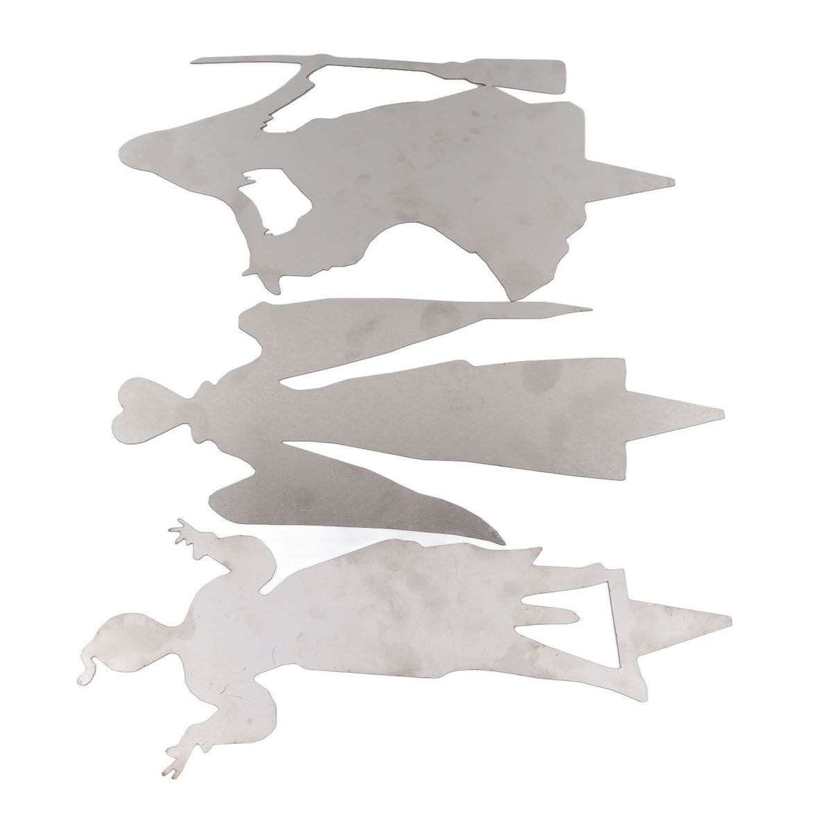 3Pcs Halloween Silhouette Yard Signs Iron Metal Witch Halloween Decorations Outdoor for Party Festivals Home