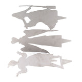 3Pcs Halloween Silhouette Yard Signs Iron Metal Witch Halloween Decorations Outdoor for Party Festivals Home