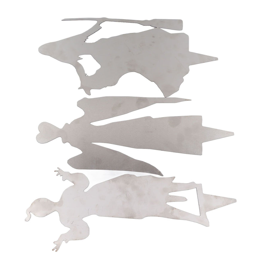 3Pcs Halloween Silhouette Yard Signs Iron Metal Witch Halloween Decorations Outdoor for Party Festivals Home