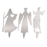 3Pcs Halloween Silhouette Yard Signs Iron Metal Witch Halloween Decorations Outdoor for Party Festivals Home - Extra Image