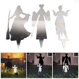 3Pcs Halloween Silhouette Yard Signs Iron Metal Witch Halloween Decorations Outdoor for Party Festivals Home - Extra Image