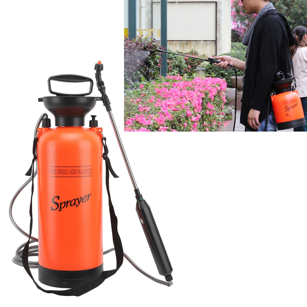 Electric Sprayer Lawn Garden Portable Sprayer Electric Spray Bottle for Spraying Plants Garden Watering Household Cleaning 5L