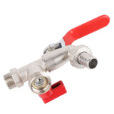 Double Valve Faucet Washing Machine Hose Valve Zinc Alloy Electroplate 1 in 2 Out Faucet Valve for Washing Machine Water Pipe - Top-Down View