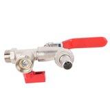 Double Valve Faucet Washing Machine Hose Valve Zinc Alloy Electroplate 1 in 2 Out Faucet Valve for Washing Machine Water Pipe