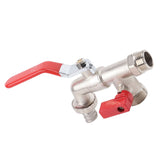 Double Valve Faucet Washing Machine Hose Valve Zinc Alloy Electroplate 1 in 2 Out Faucet Valve for Washing Machine Water Pipe