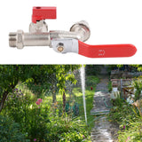 Double Valve Faucet Washing Machine Hose Valve Zinc Alloy Electroplate 1 in 2 Out Faucet Valve for Washing Machine Water Pipe - Extra Image