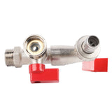 Double Valve Faucet Washing Machine Hose Valve Zinc Alloy Electroplate 1 in 2 Out Faucet Valve for Washing Machine Water Pipe