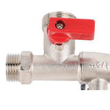 Double Valve Faucet Washing Machine Hose Valve Zinc Alloy Electroplate 1 in 2 Out Faucet Valve for Washing Machine Water Pipe