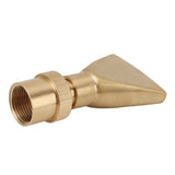 Fan Shaped Fountain Nozzle Copper Adjustable Uniform Water Spray Fan Shaped Fountain Spray Head for Park G1in - Close-Up Angle