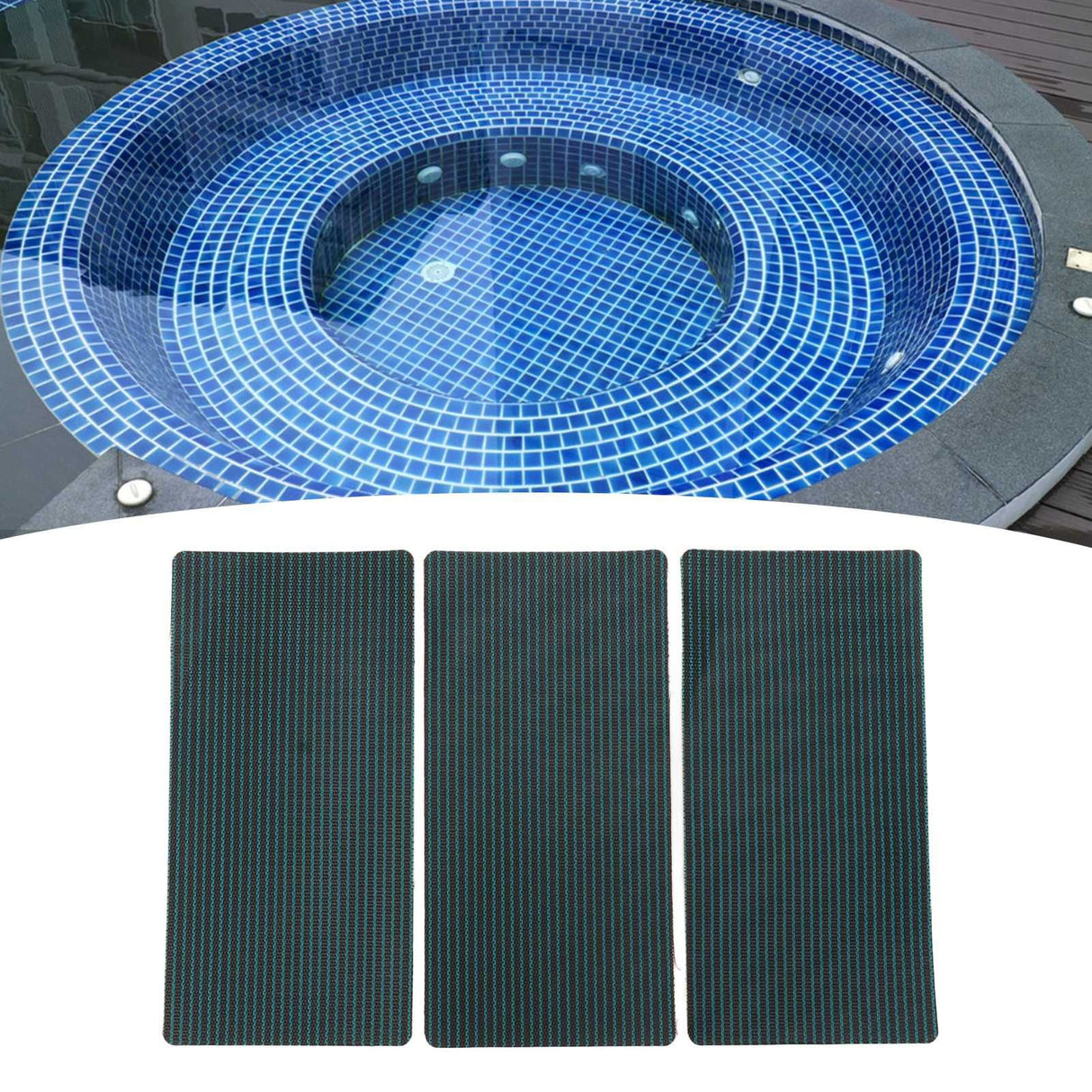 3 PCS Pool Patch Repair Kit Green PP Self Adhesive Pool Cover Patch Repair Kit for Swimming Pool S 4x8in