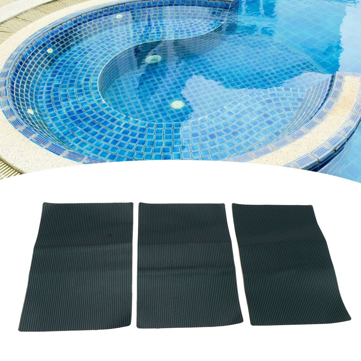 3 PCS Pool Patch Repair Kit Green PP Self Adhesive Pool Cover Patch Repair Kit for Swimming Pool L 8x12in