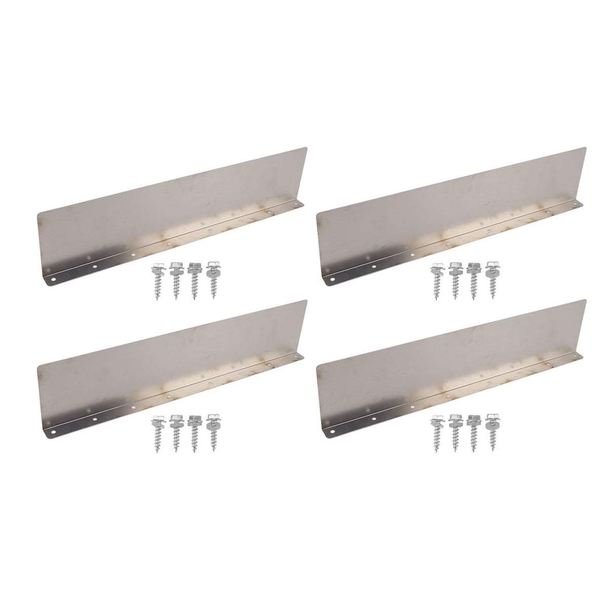 4 Pack Rainwater Valley Gutter Aluminium Rainwater Diverter Splashing Guard with 32 Screws for Roof
