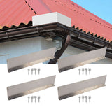 4 Pack Rainwater Valley Gutter Aluminium Rainwater Diverter Splashing Guard with 32 Screws for Roof
