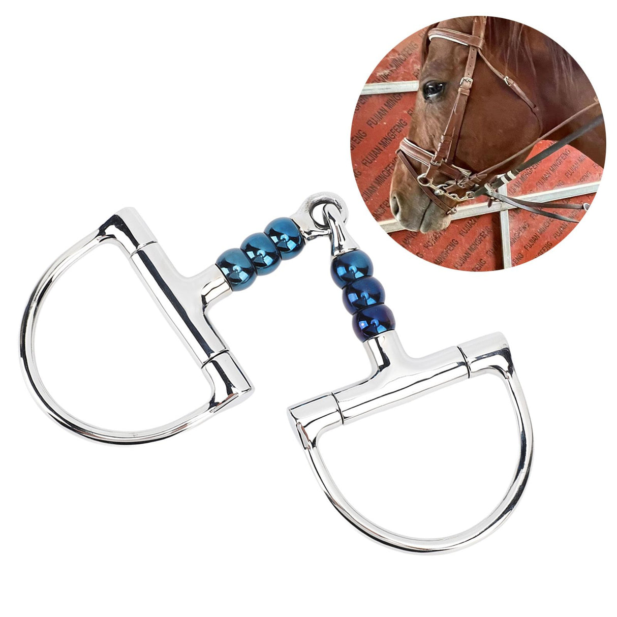 Horse Bit Stainless Steel 125mm Anti Biting Horse Mouth D Ring Snaffle Bit for Horse Farm