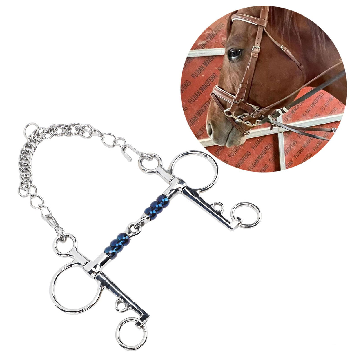 Horse Mouth Bit 125mm Stainless Steel Horse Snaffle Bit for Training Equestrian Equipment Racing Accessory