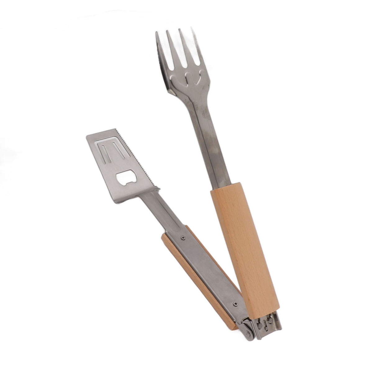 Grill Spatula Fork Tongs Durable Stainless Steel Food Tongs Multifunctional Long Handle Buffet Tongs for Camping