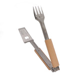 Grill Spatula Fork Tongs Durable Stainless Steel Food Tongs Multifunctional Long Handle Buffet Tongs for Camping