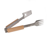 Grill Spatula Fork Tongs Durable Stainless Steel Food Tongs Multifunctional Long Handle Buffet Tongs for Camping - Extra Image